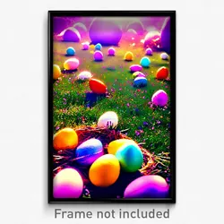 Pixel Art Poster - Rare Easter Eggs (8 Bit Psychedelic Trippy Video Game Print)