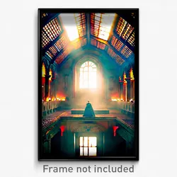 Pixel Art Poster - Magnificent Convent (8 Bit Psychedelic Video Game Print)
