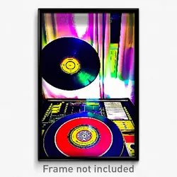 Pixel Art Poster - Large Vinyl Record (8 Bit Psychedelic Video Game Print)
