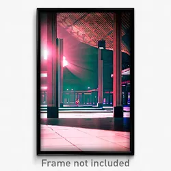 Pixel Art Poster - Virtual Plaza (8 Bit Psychedelic Trippy Video Game Print)