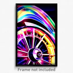 Pixel Art Poster - Flashy Wheel (8 Bit Psychedelic Trippy Video Game Print)
