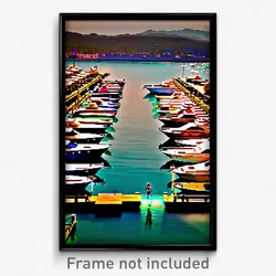 Pixel Art Poster - Pristine Marina (8 Bit Psychedelic Trippy Video Game Print)