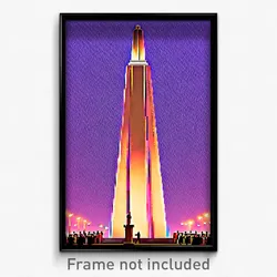Pixel Art Poster - Gargantuan Obelisk (8 Bit Psychedelic Video Game Print)