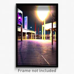Pixel Art Poster - Unique Plaza (8 Bit Psychedelic Trippy Video Game Print)