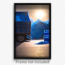 Pixel Art Poster - Blue Dump (8 Bit Psychedelic Trippy Weird Video Game Print)