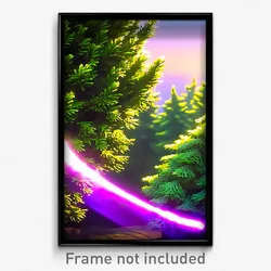 Pixel Art Poster - Evergreen Bush (8 Bit Psychedelic Trippy Video Game Print)