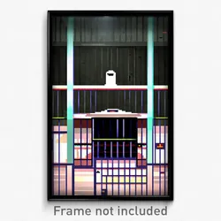 Pixel Art Poster - Mysterious Kennel (8 Bit Psychedelic Trippy Video Game Print)