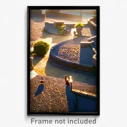 Pixel Art Poster - Bumpy Courtyard (8 Bit Psychedelic Trippy Video Game Print)
