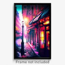 Pixel Art Poster - Creepy Paris (8 Bit Psychedelic Trippy Video Game Print)