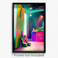 Pixel Art Poster - Exotic Shoebox (8 Bit Psychedelic Trippy Video Game Print)