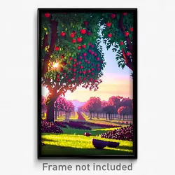 Pixel Art Poster - Advanced Orchard (8 Bit Psychedelic Trippy Video Game Print)