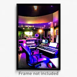 Pixel Art Poster - Stupendous Music Studio (8 Bit Psychedelic Video Game Print)