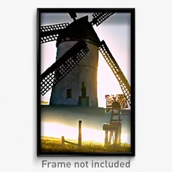Pixel Art Poster - Outstanding Windmill (8 Bit Psychedelic Video Game Print)