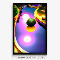 Pixel Art Poster - Spherical Pond (8 Bit Psychedelic Trippy Video Game Print)