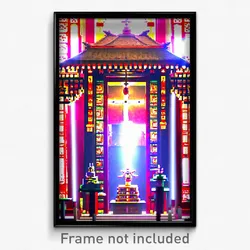Pixel Art Poster - Elaborate Shrine (8 Bit Psychedelic Trippy Video Game Print)