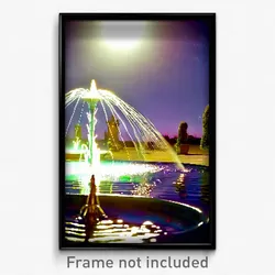Pixel Art Poster - Calm Fountain (8 Bit Psychedelic Trippy Video Game Print)