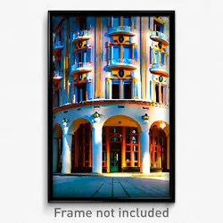Pixel Art Poster - Cold Swedish Architecture (8 Bit Video Game Print)