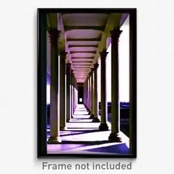 Pixel Art Poster - Faraway Colonnade (8 Bit Psychedelic Trippy Video Game Print)