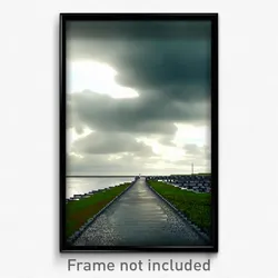 Pixel Art Poster - Cloudy Causeway (8 Bit Psychedelic Trippy Video Game Print)