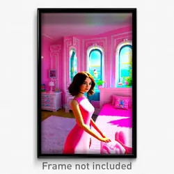 Pixel Art Poster - Rosy Bedroom (8 Bit Psychedelic Trippy Video Game Print)