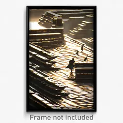 Pixel Art Poster - Bronze Trenches (8 Bit Psychedelic Trippy Video Game Print)