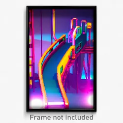 Pixel Art Poster - Unknown Slide (8 Bit Psychedelic Trippy Video Game Print)