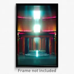 Pixel Art Poster - Superficial Cistern (8 Bit Psychedelic Video Game Print)
