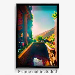 Pixel Art Poster - Wild Terrace (8 Bit Psychedelic Trippy Video Game Print)