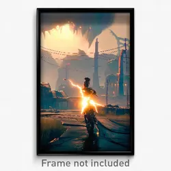 Pixel Art Poster - Electric Province (8 Bit Psychedelic Trippy Video Game Print)