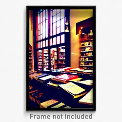 Pixel Art Poster - Noteworthy Book Store (8 Bit Psychedelic Video Game Print)