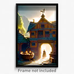 Pixel Art Poster - Fancy Hovel (8 Bit Psychedelic Trippy Weird Video Game Print)