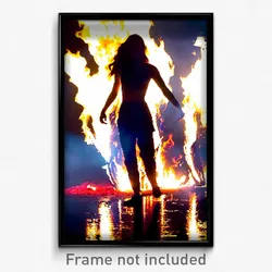 Pixel Art Poster - Remarkable Fire (8 Bit Psychedelic Trippy Video Game Print)