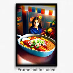Pixel Art Poster - Outrageous Enchiladas (8 Bit Psychedelic Video Game Print)