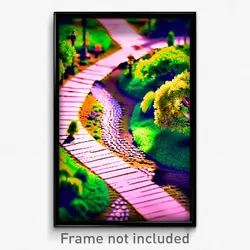 Pixel Art Poster - Miniature Path (8 Bit Psychedelic Trippy Video Game Print)
