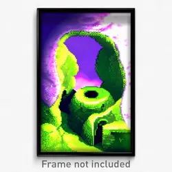 Pixel Art Poster - Green Hollow (8 Bit Psychedelic Trippy Video Game Print)
