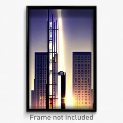 Pixel Art Poster - Gray Los Angeles (8 Bit Psychedelic Trippy Video Game Print)