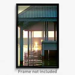 Pixel Art Poster - Watery Shelter (8 Bit Psychedelic Trippy Video Game Print)
