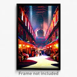 Pixel Art Poster - Enormous Bazaar (8 Bit Psychedelic Trippy Video Game Print)