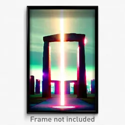 Pixel Art Poster - Electric Henge (8 Bit Psychedelic Trippy Video Game Print)