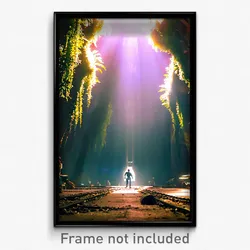Pixel Art Poster - Underground Jungle (8 Bit Psychedelic Video Game Print)