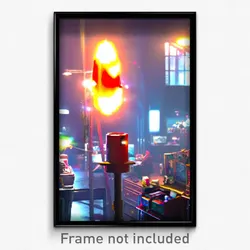 Pixel Art Poster - Cluttered Beacon (8 Bit Psychedelic Trippy Video Game Print)