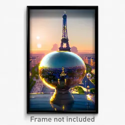 Pixel Art Poster - Spherical Paris (8 Bit Psychedelic Trippy Video Game Print)