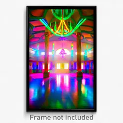 Pixel Art Poster - Vivid Ballroom (8 Bit Psychedelic Trippy Video Game Print)