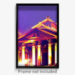 Pixel Art Poster - Vivid Roman Architecture (8 Bit Psychedelic Video Game Print)