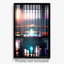 Pixel Art Poster - Liquid Prison (8 Bit Psychedelic Trippy Video Game Print)