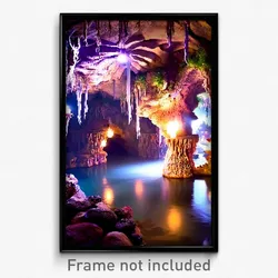Pixel Art Poster - Unusual Grotto (8 Bit Psychedelic Trippy Video Game Print)
