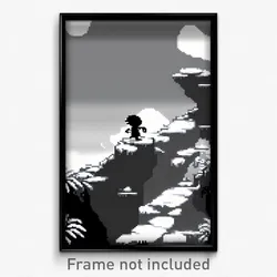 Pixel Art Poster - Colorless Badland (8 Bit Psychedelic Trippy Video Game Print)