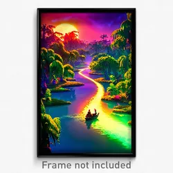 Pixel Art Poster - Vivid Bayou (8 Bit Psychedelic Trippy Weird Video Game Print)