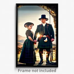 Pixel Art Poster - Old Fashioned Highland (8 Bit Psychedelic Video Game Print)