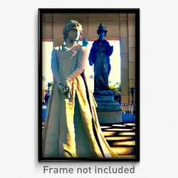 Pixel Art Poster - Vacant Statue (8 Bit Psychedelic Trippy Video Game Print)